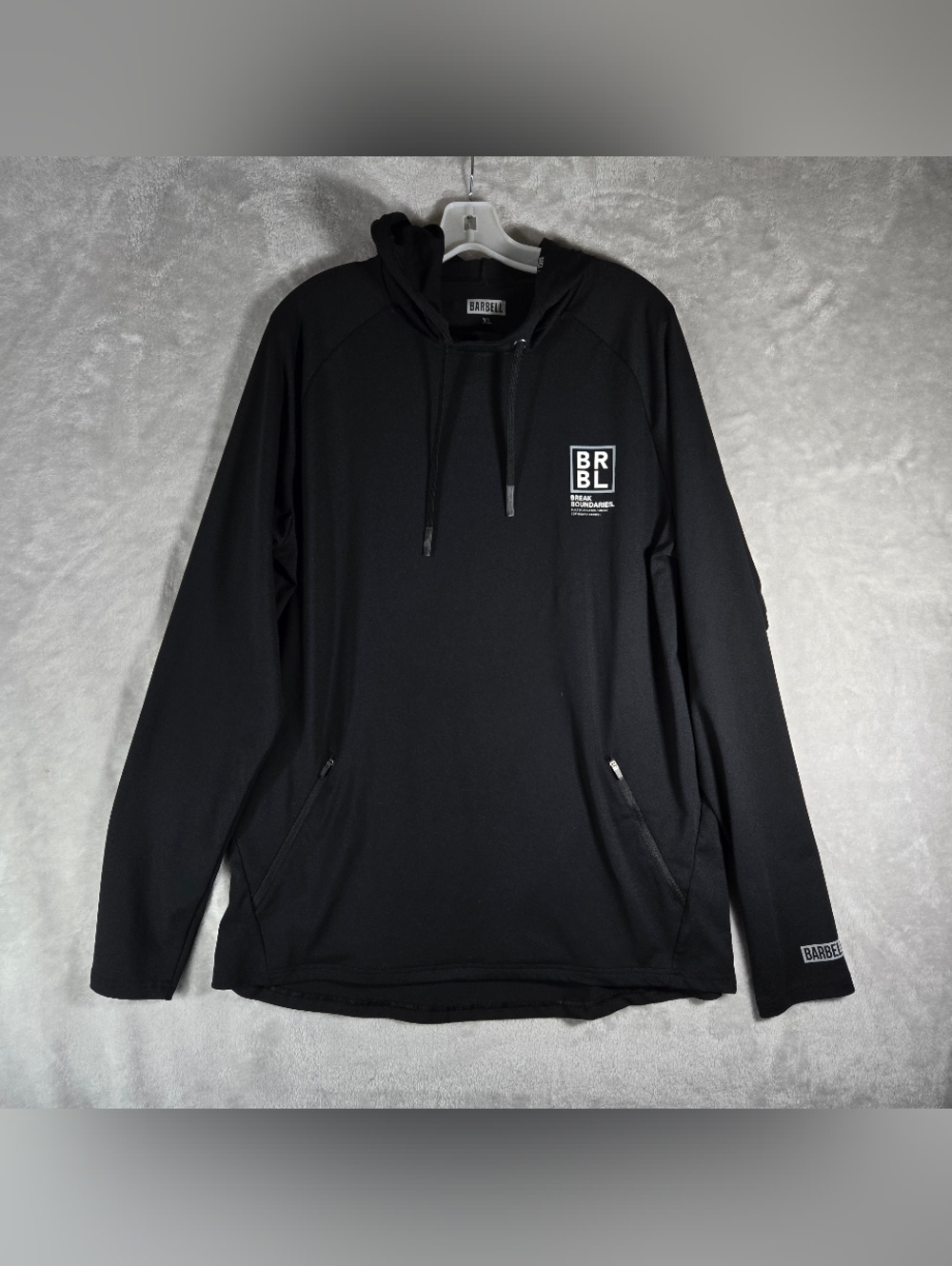 Barbell Apparel Pullover Hoodie Mens Size XL Extra Large Black Kangaroo Pocket